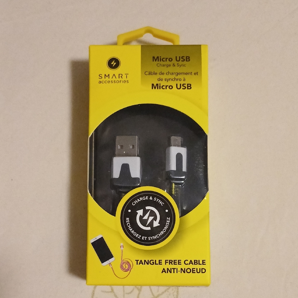 Black and White Micro USB Cable